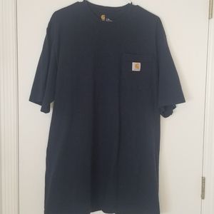 Mens Navy Blue Carhartt T-Shirt with Pocket